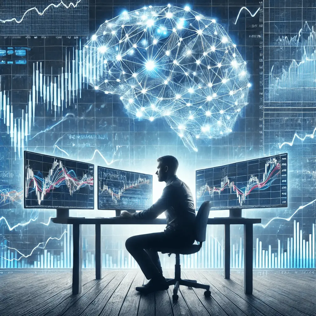 Trader analyzing stock market charts to improve trading psychology.